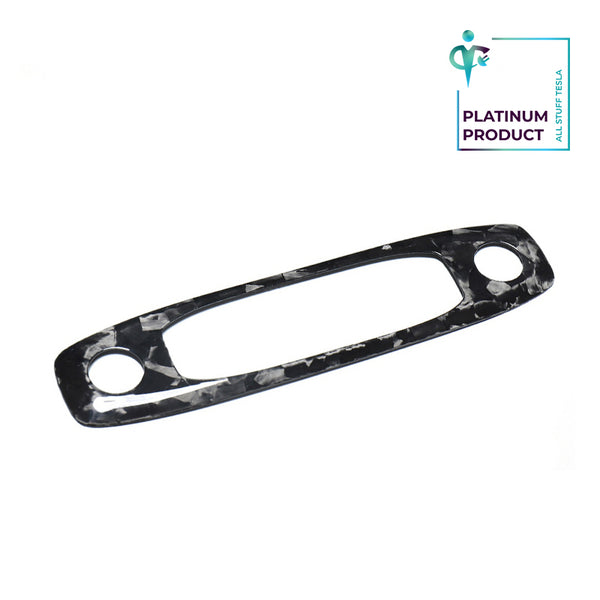 Bright Forging Pattern Real Carbon Fiber Dome Light Decorative Cover For Model Y