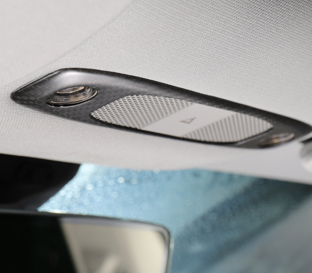 Matte Carbon Real Carbon Fiber Dome Light Decorative Cover For Model Y