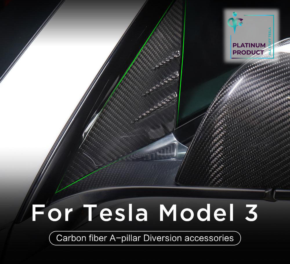 Matte Carbon Real Carbon Fiber A-pillar Window Decorative Cover For Model 3