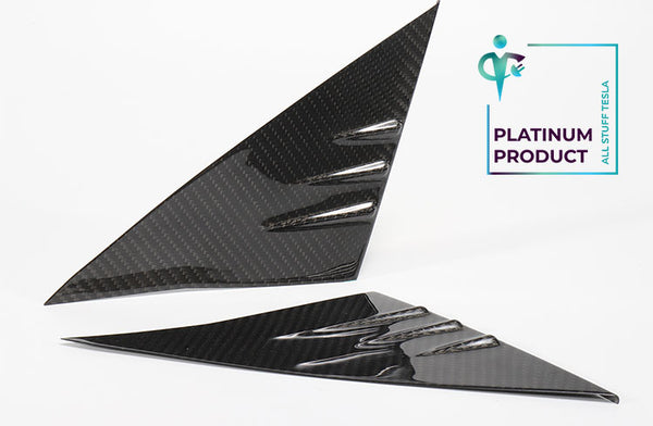 Bright Carbon Real Carbon Fiber A-pillar Window Decorative Cover For Model 3