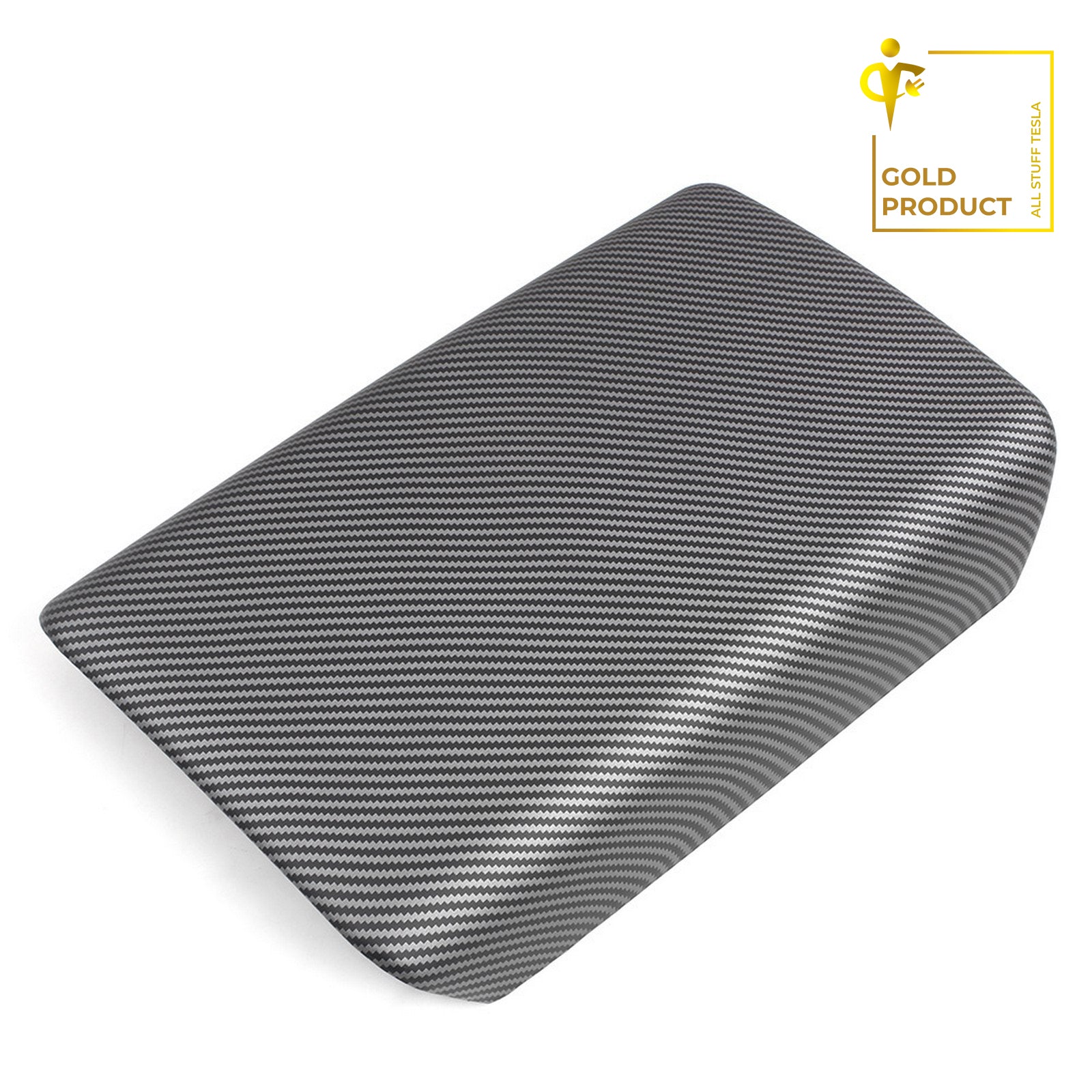 Matte Carbon Fiber Pattern ABS Armrest Box Protective Cover For Model 3 and Model Y