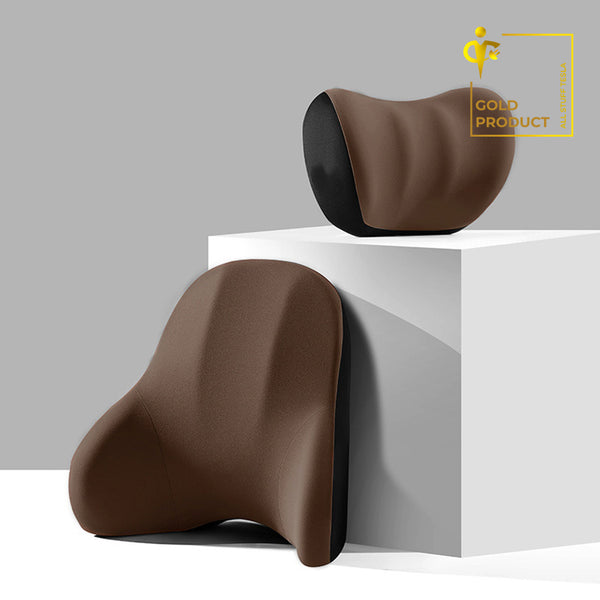 Brown Neck and Waist Support Pillow Set For All Tesla Models