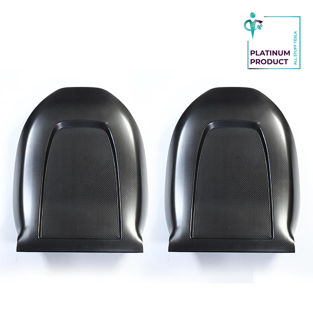 Matte Carbon Real Carbon Fiber Back Seat Decorative Replacement Covers For Model 3 and Model Y