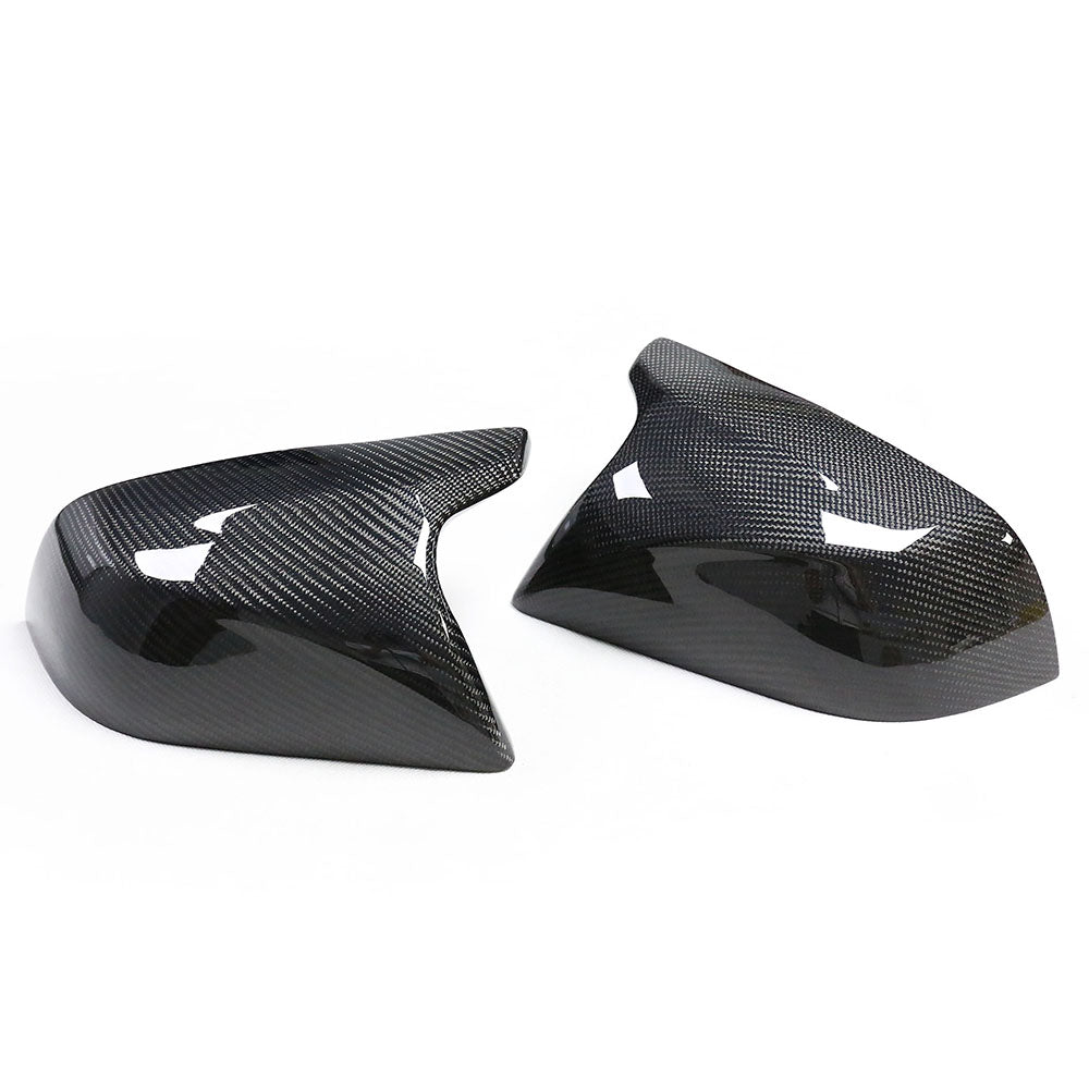 Bright Carbon Real Carbon Fiber Side Mirror Decorative Horn Cover For Model Y