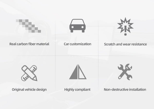 Matte Carbon Real Carbon Fiber Back Seat Decorative Replacement Covers For Model 3 and Model Y