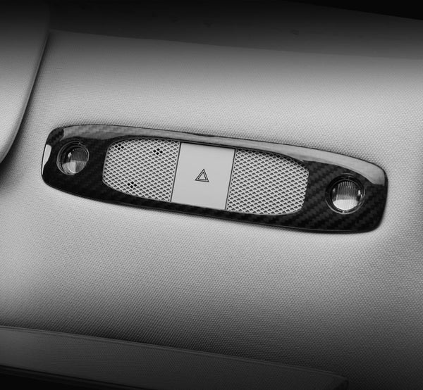 Bright Forging Pattern Real Carbon Fiber Dome Light Decorative Cover For Model Y