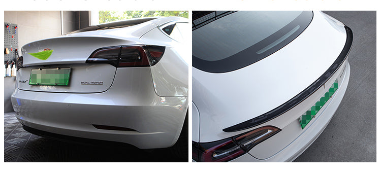 Bright Forging Pattern Real Carbon Fiber Rear Trunk Wing Spoiler For Model 3