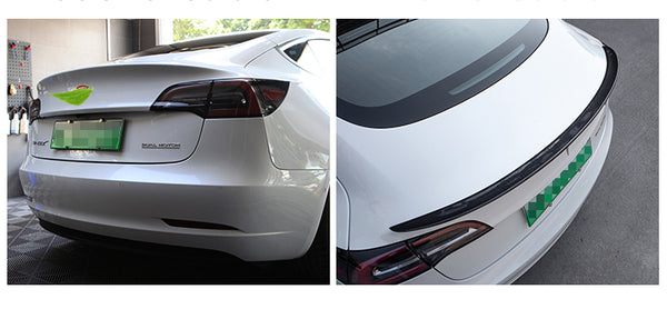 Bright Forging Pattern Real Carbon Fiber Rear Trunk Wing Spoiler For Model 3