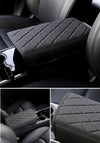 White Faux Leather Armrest Box Protective Cover For Model 3 and Model Y
