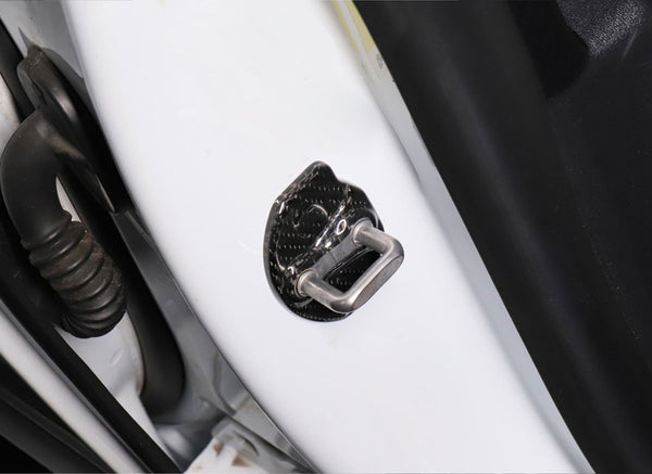 Bright Carbon Real Carbon Fiber Door Lock Protective Cover For Model 3 and Model Y