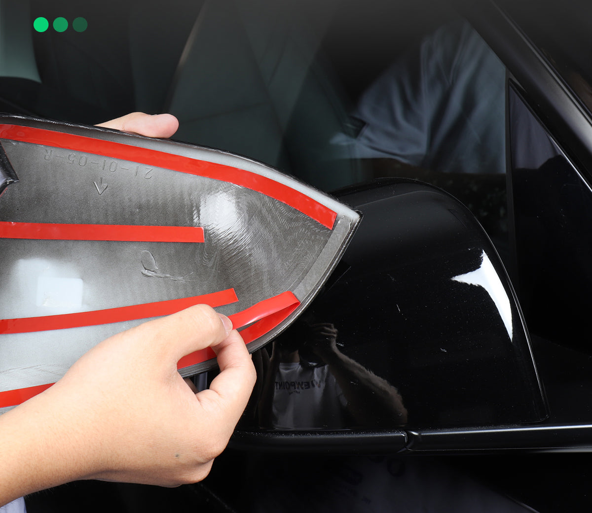 Matte Black ABS Side Mirror Decorative Cover For Model 3