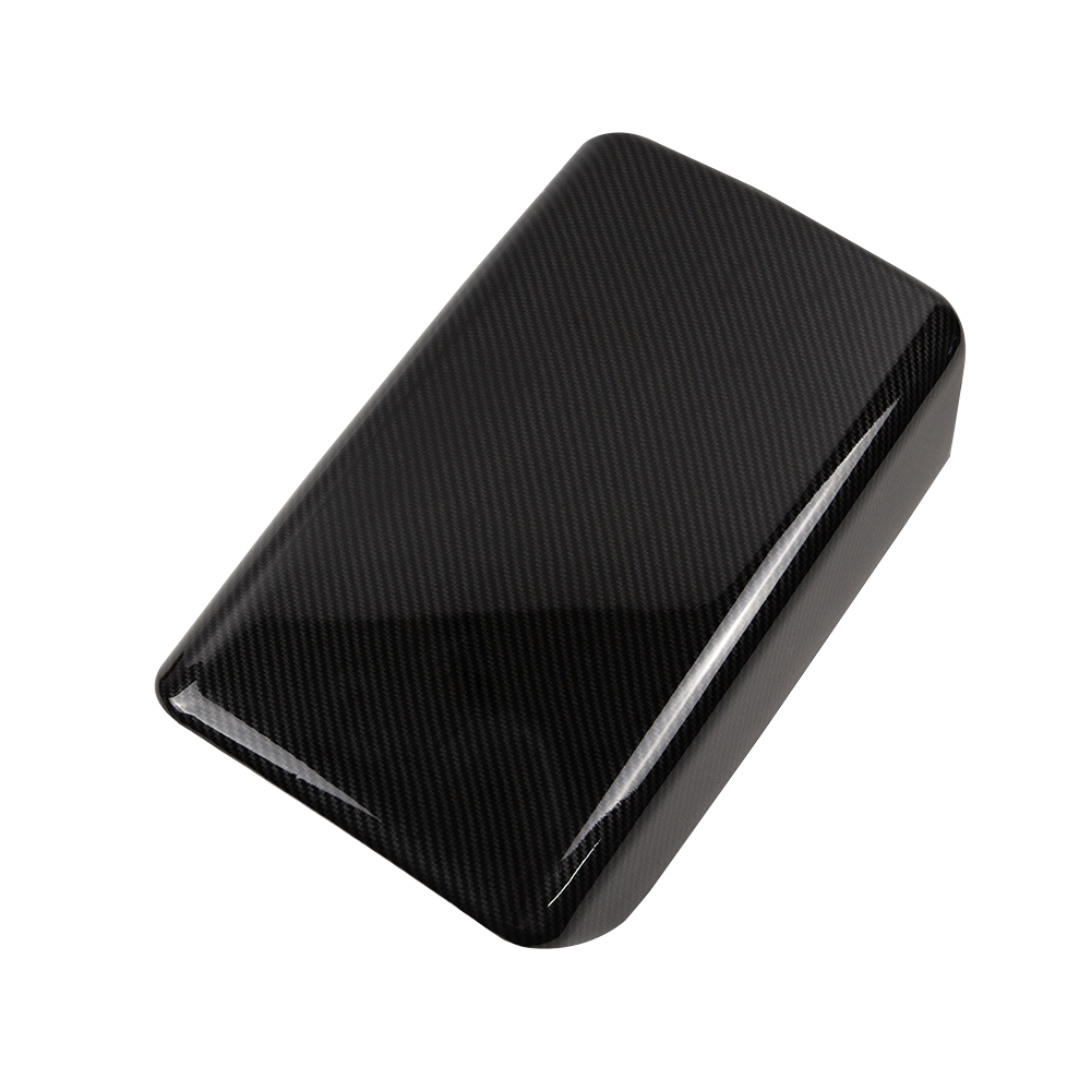 Dark Carbon Fiber Pattern ABS Armrest Box Protective Cover For Model 3 and Model Y