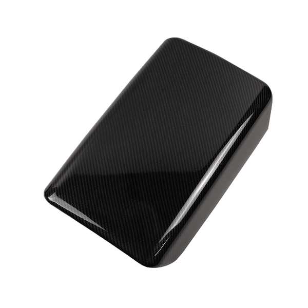 Dark Carbon Fiber Pattern ABS Armrest Box Protective Cover For Model 3 and Model Y