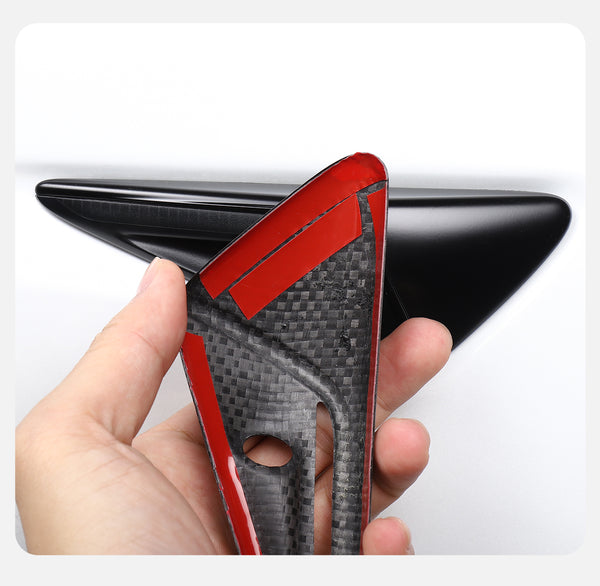 Bright Forging Pattern Real Carbon Fiber Side Camera Turn Signal Full Cover For All Tesla Models