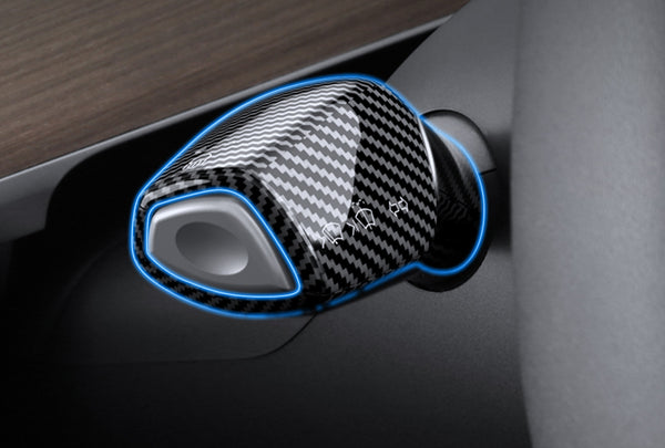 Matte Carbon Fiber Pattern ABS Turn Signal Lever Full Cover For Model 3 and Model Y