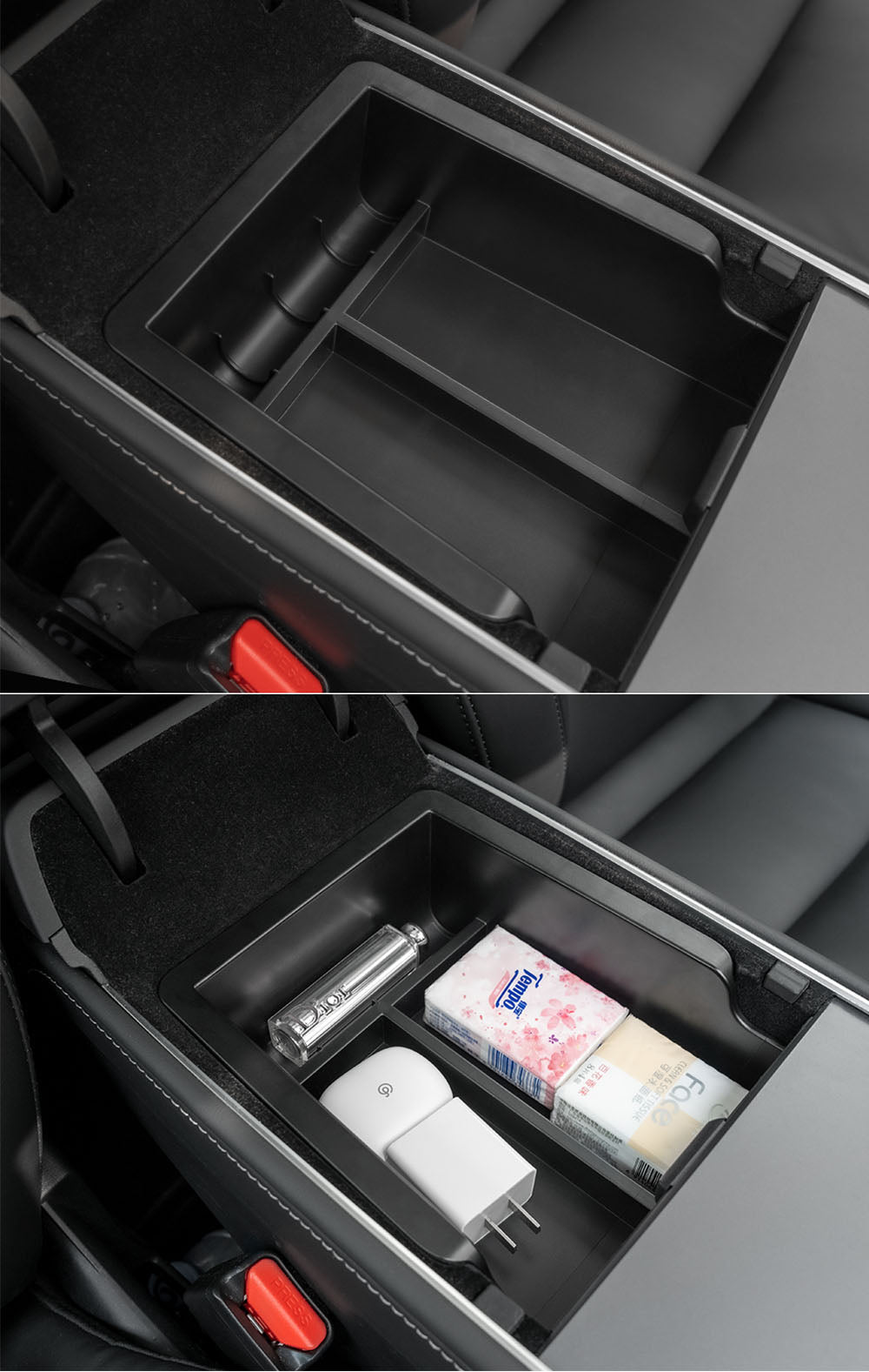 ABS Central Storage Box and Rear Central Storage Box Organizer Set For Model 3 and Model Y