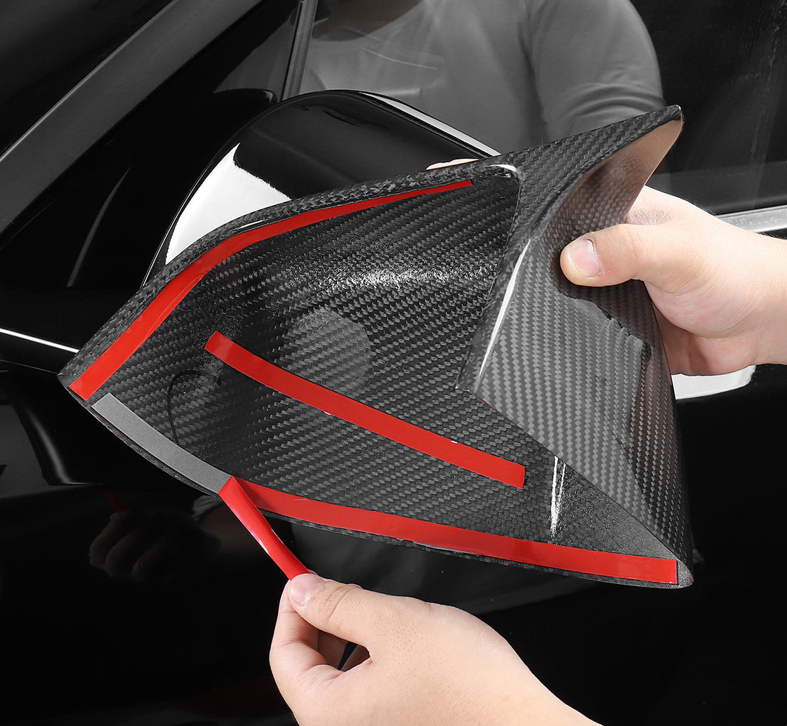 Matte Carbon Real Carbon Fiber Side Mirror Decorative Cover For Model 3