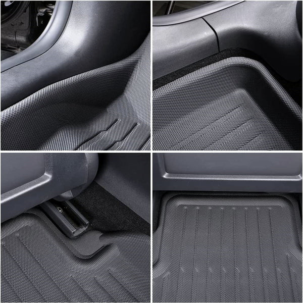 Heavy Duty 3D TPE Floor Mats For 2012-2018 Audi A6 / A7 / S6 / S7 / RS7 (Set Of 3) - All Weather Black Liners