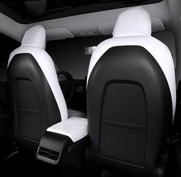 Black Nappa Leather Half Surround Seat Cover For Model 3 2024