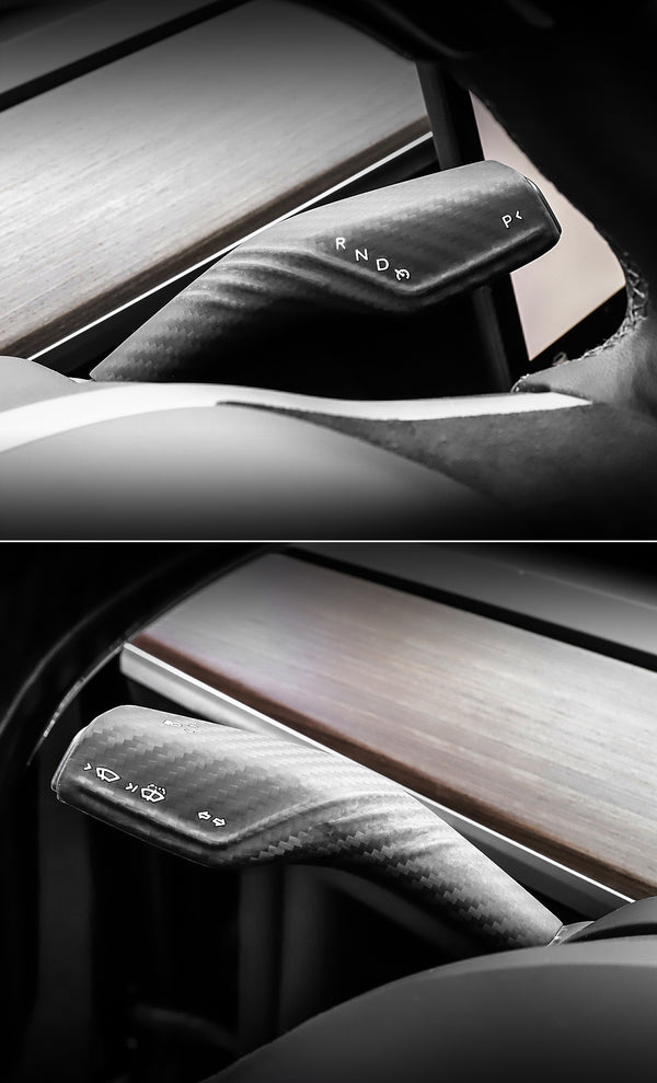 Matte Carbon Real Carbon Fiber Turn Signal Lever Cover For Model 3 and Model Y