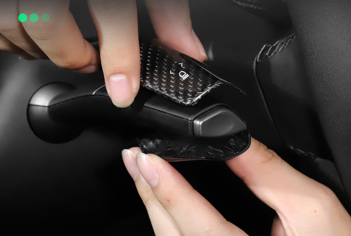 Matte Carbon Real Carbon Fiber Turn Signal Lever Cover For Model 3 and Model Y
