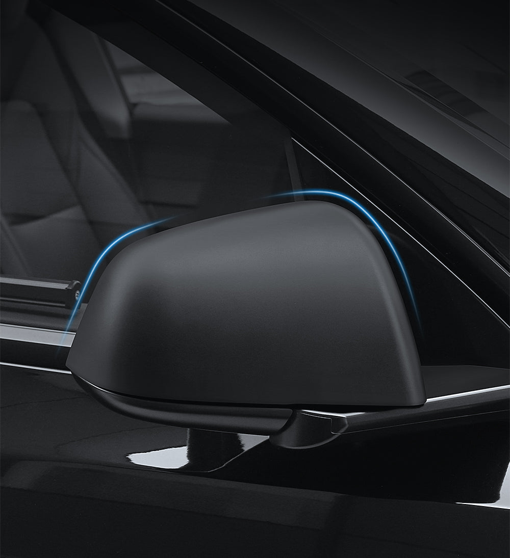 Matte Black ABS Side Mirror Decorative Cover For Model 3