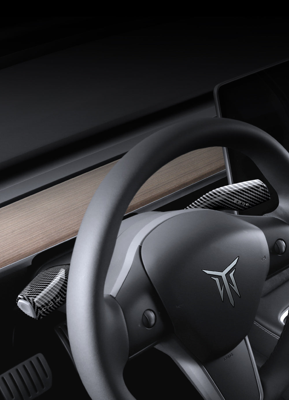 Matte Black ABS Turn Signal Lever Full Cover For Model 3 and Model Y
