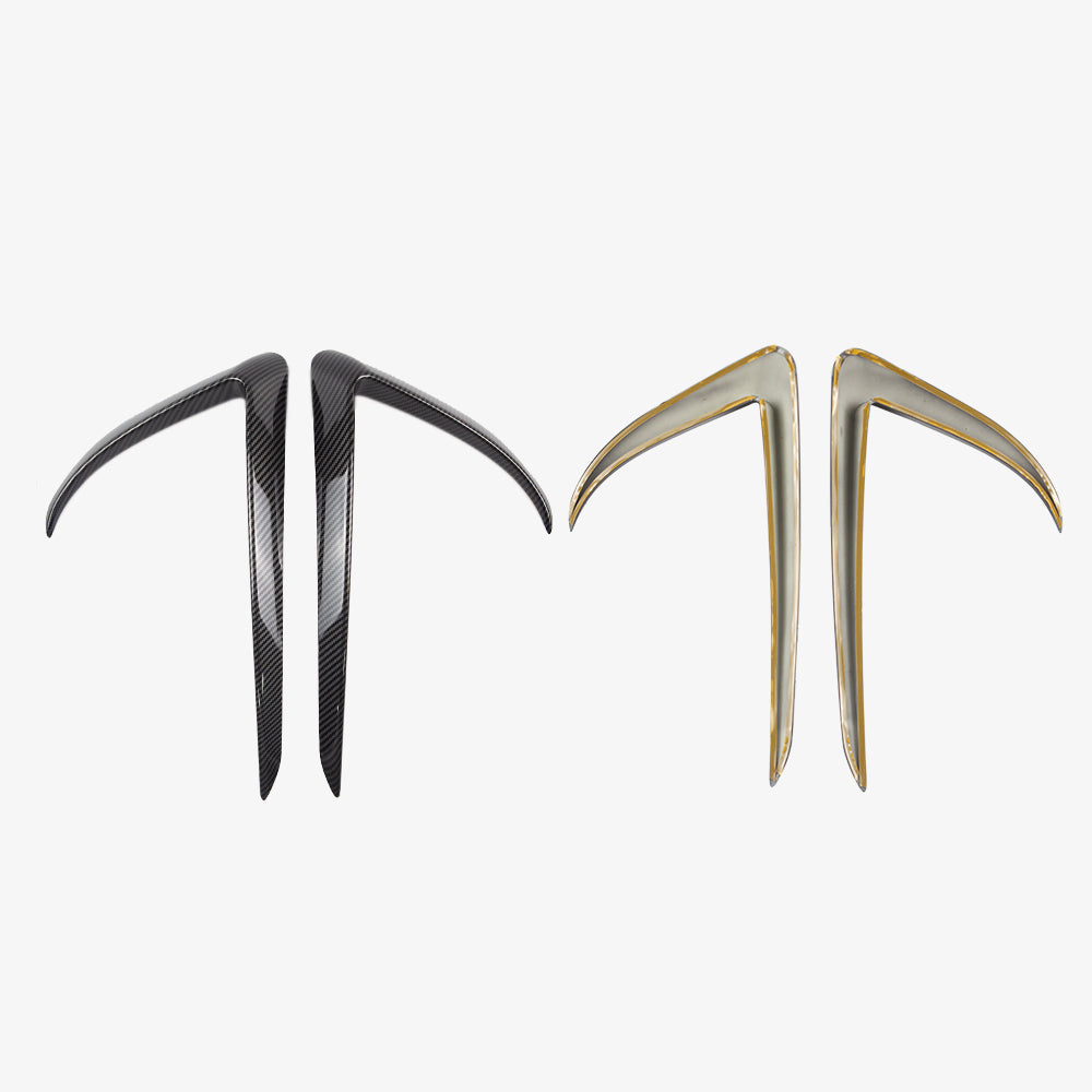 Matte Carbon Pattern Front Fog Lamp Trim Strip For Model 3 2017-2023