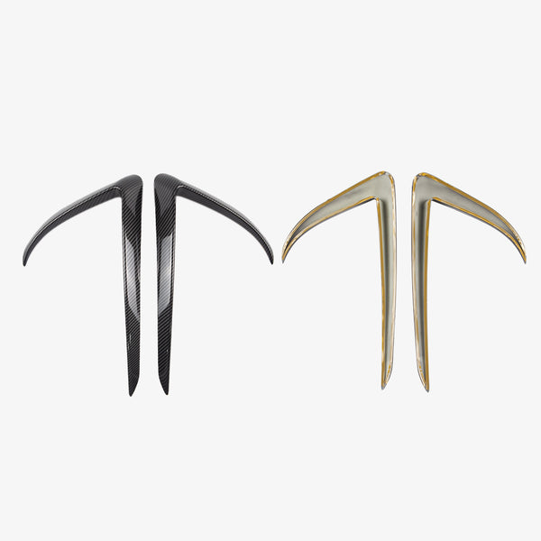 Matte Carbon Pattern Front Fog Lamp Trim Strip For Model 3 2017-2023