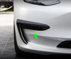 Matte Carbon Pattern Front Fog Lamp Trim Strip For Model 3 2017-2023