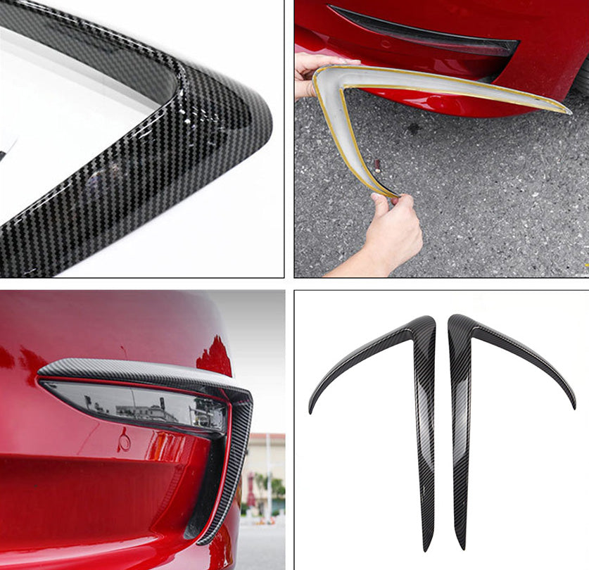 White Front Fog Lamp Trim Strip For Model 3 2017-2023