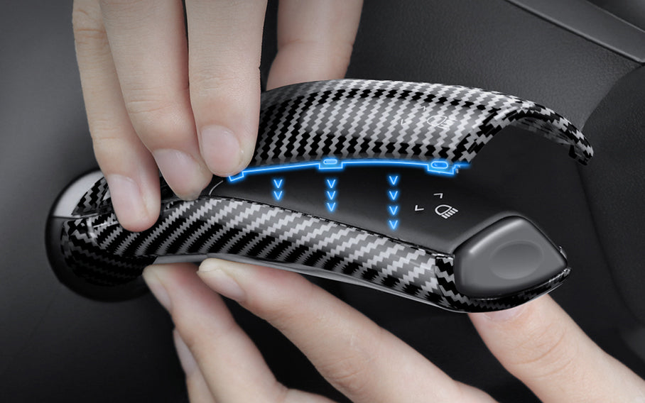 Matte Carbon Fiber Pattern ABS Turn Signal Lever Full Cover For Model 3 and Model Y