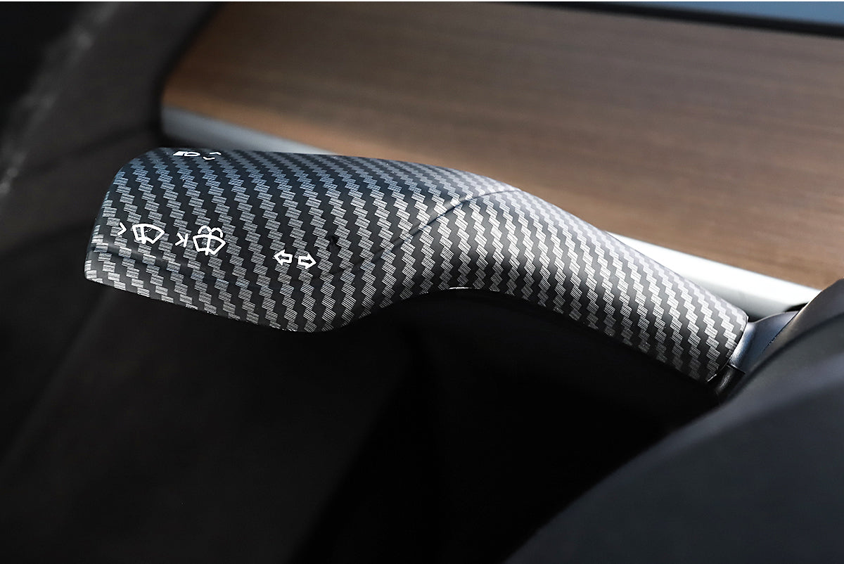Matte Carbon Fiber Pattern ABS Turn Signal Lever Cover For Model 3 and Model Y