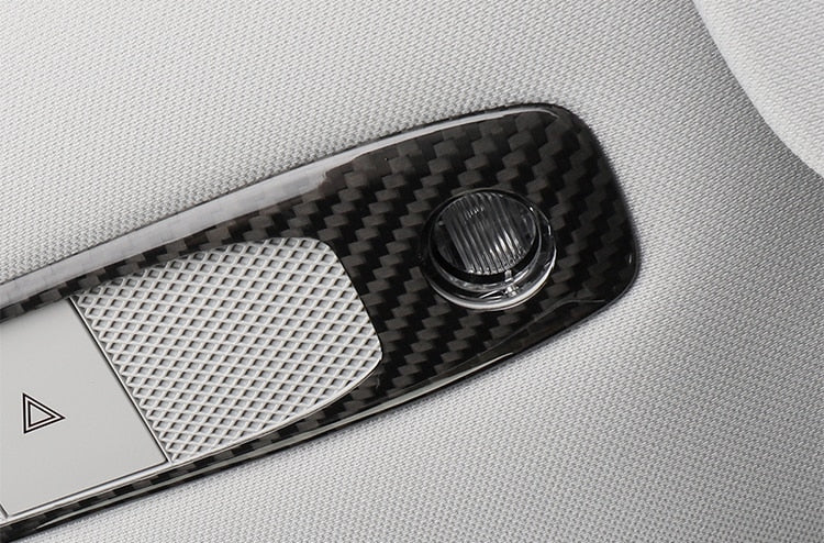 Bright Carbon Real Carbon Fiber Dome Light Decorative Cover For Model 3