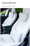 White Nappa Leather Headrest Neck Pillow For All Tesla Models