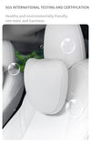 White Nappa Leather Headrest Neck Pillow For All Tesla Models