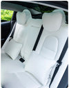 White Nappa Leather Headrest Neck Pillow For All Tesla Models